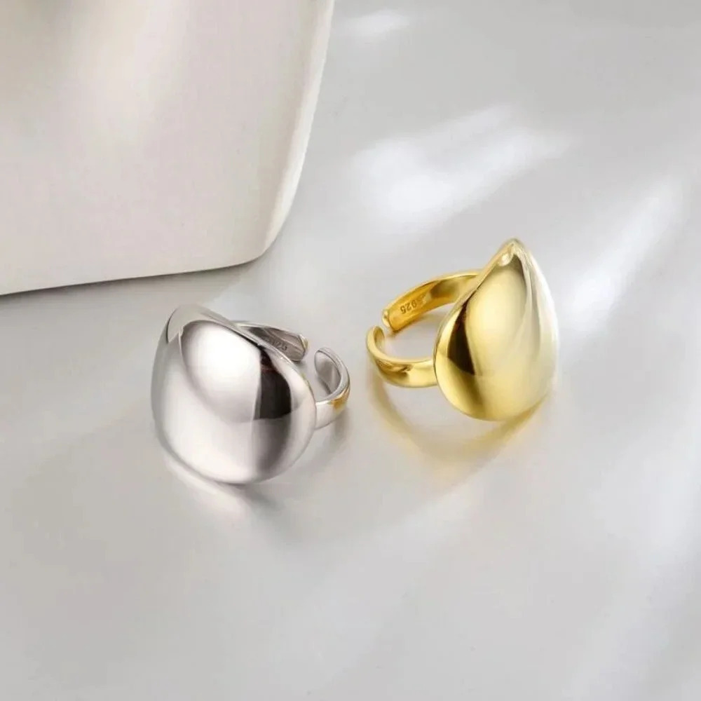 Minimalist 925 Sterling Silver Wide Textured Ring